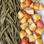 sheet pan green beans and new potatoes