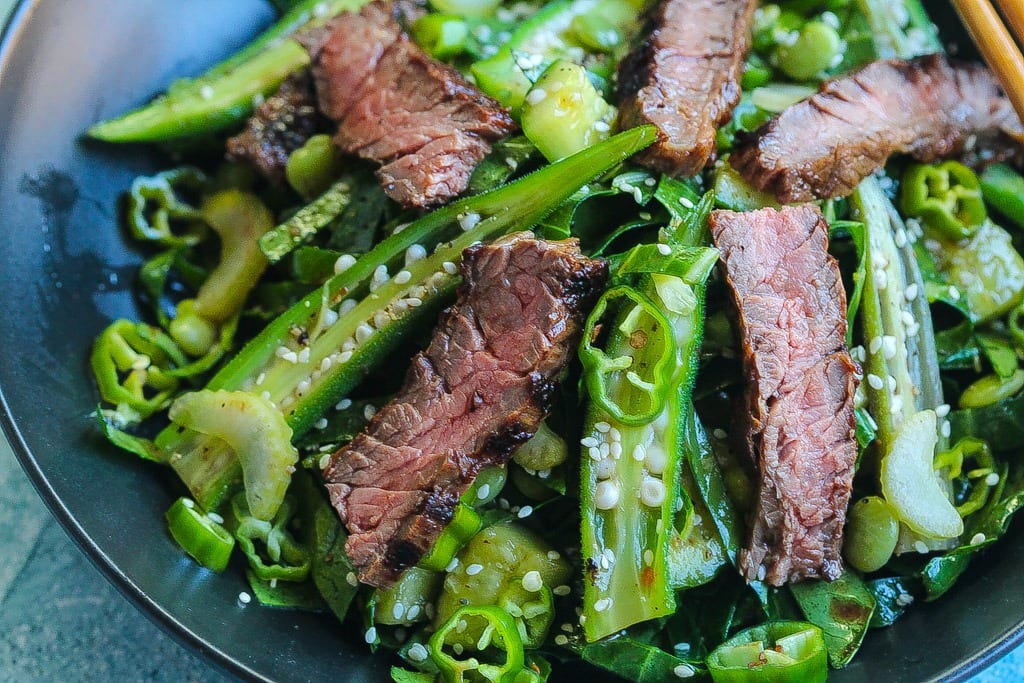 collard greens recipe with okra, cucumbers, and lima beans